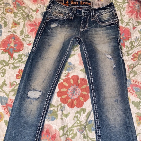 Rock Revival PECOLA 🪬🧿🔮straight leg size 25🌀FULL BLING♨️ - Picture 4 of 8